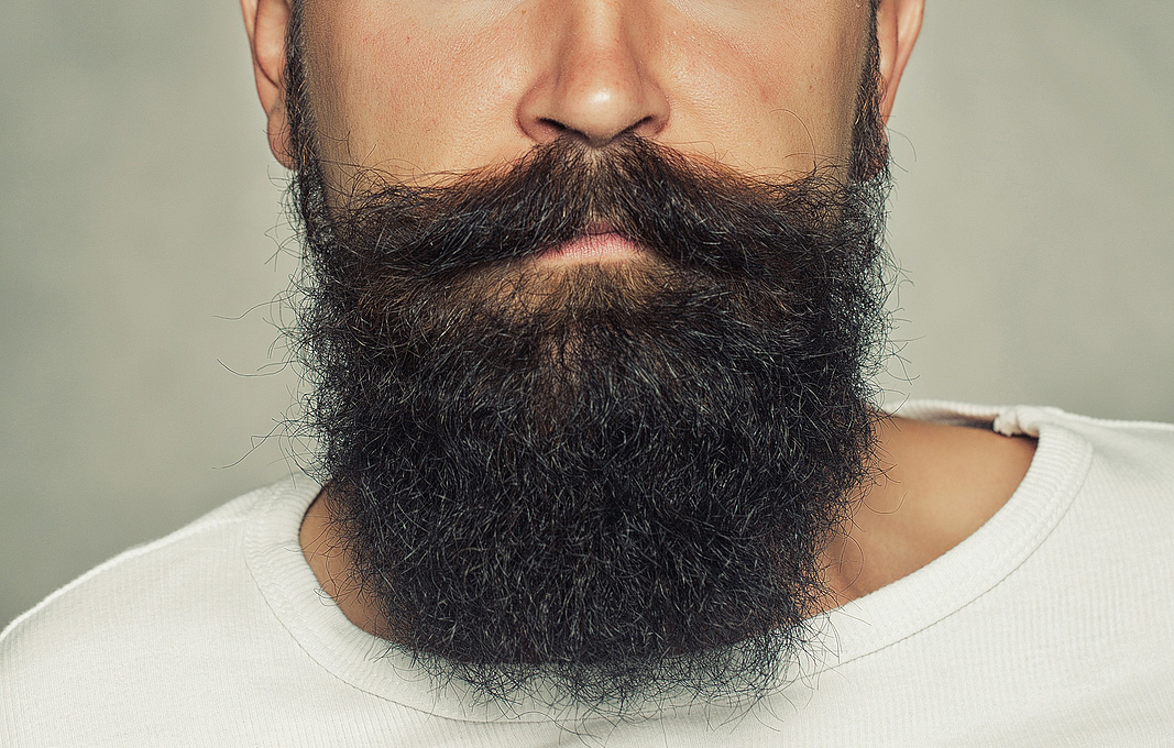 Photo showing a closeup of a man's beard